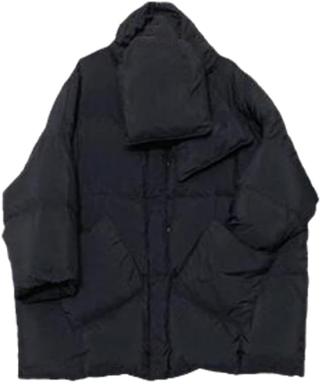 Women Winter Solid Jacket With Scarf Female 90%White Duck Down Coat Loose Oversized Warm Long Parka
