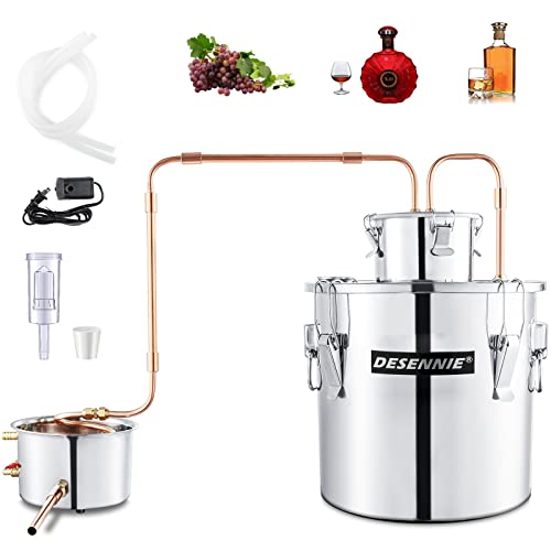 Image of Shine Still Alcohol Distiller Home Brewing Distillery Kit 8 Gallon Stainless 3 Pots Upgraded Copper Tube with Water Pump Home Brewing Kit for DIY Whisky Brandy Wine Making
