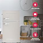 Frigidaire EFR840-Cream EFR840 Retro Mini Fridge with Freezer & Side Bottle Opener-Small 2 Door Refrigerator for Office Bar or College Dorm Room-3.1 Cu Ft – 19”"D x 20.5" W x 33.5" H (Cream) - Image 5