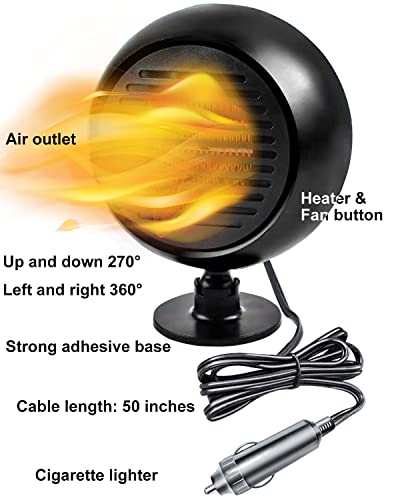 Miclsrs 150W 12V Dashboard Heater For Car, 150W Portable Car Heater That Plugs Into Cigarette Lighter thumb #3