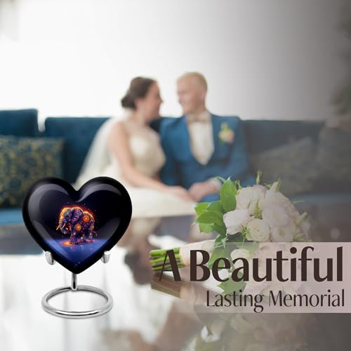 Image of Elephant Urn Cremation Keepsake Urn for Ashes Adult Female 3 Inch 2 Qty | Small Burial Urns for Mom & Dad Memorial Urns