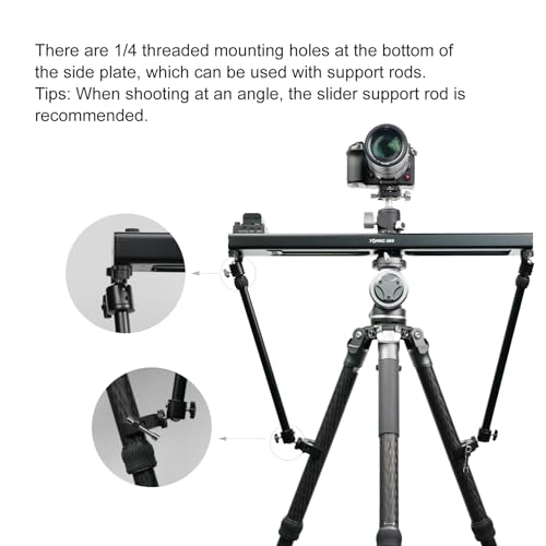 Image of Toprig Accsoon Camera Slider Support Arm (2 Pack) with C Clamps&Extendable Arms, Tripod stabilizer Support Rods, Aluminum Alloy Tripod Stability Arm for Motorized Camera Slider Stable Shooting-29inch