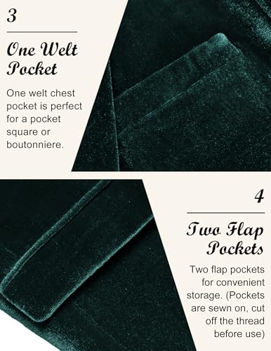 Image of COOFANDY Men's Velvet Blazer Notched Lapel Velour Suit Jacket One Button Tuxedo Jackets for Wedding Prom Party Dinner