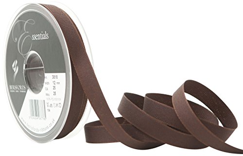 Berisfords Cinta ribeteada 12 mm x 25 m, Color marrón Oscuro