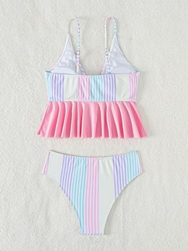 Lisbon Dark Blue & Red Patterned Ruffle Trim Spaghetti Strap One Piece Swimsuit main image 1