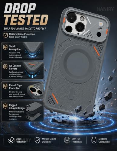 Image of iPhone 13 Pro Case Cover | Premium Compatible Mag-Safe Style Shockproof Back Cover for iPhone 13 Pro | Camera Protection Mobile Case (Gray)