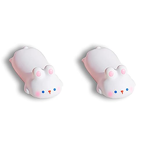 Cityhermit Cute Wrist Rest Support for Mouse Computer Arm Rest for Desk Ergonomic Kawaii Office Supplies Slow Rising PU Mouse Pad (White Rabbit-2pcs) - 2b