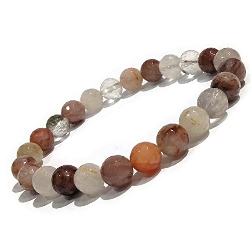 Image of Reiki Crystal Products Natural Crystal Stone 8 mm Faceted Diamond Cut Beads Bracelet for Men & Women | Reiki Charged Gemstone Bracelet | Multiple Stone Variants Available