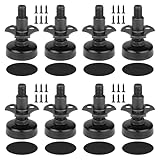 FivePears Heavy Duty Adjustable Furniture Levelers, 2640Lbs Max Support of 8pcs, Furniture Leveling Feet for Sofas, Cabinets, Tables, Chairs, Workbench, 3/8"-16 Thread T-Nut Kit, Black