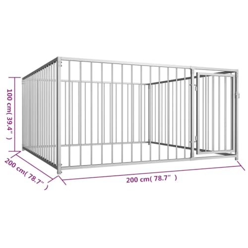 vidaXL Outdoor Hundezwinger 200x200x100cm Hundekäfig Hundehaus Hundehütte