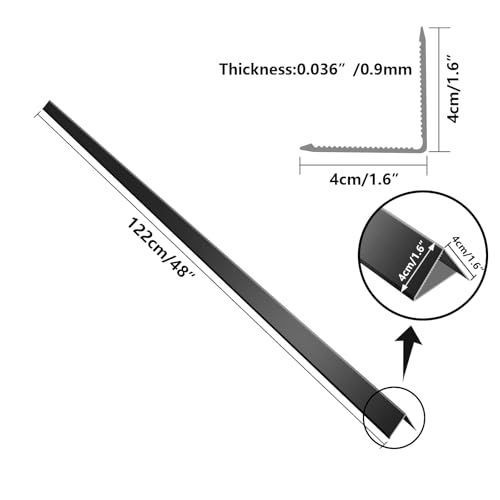 Image of Black Aluminum Alloy Metal Wall Corner Guards 1.6 inchx1.6 inchx48 inch,19Ga /0.9mm10PCS | Black Aluminum Alloy Wall L shaped wall corner guards,solid right angle corner Metal Protectors,90Angle Corner Guards