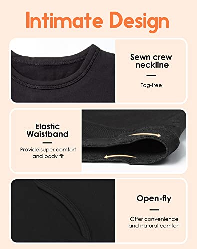 Mancyfit Thermal Underwear For Boys Fleece Lined Long Johns Set Kids Base Layer Ultra Soft Black X-Small #TOP2