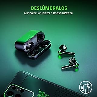 Razer Hammerhead True Wireless X - Auricolari wireless a bassa latenz - Modalità Gaming a bassa latenza a 60 ms - Driver da 13 mm con calibrazione personalizzat | Nero