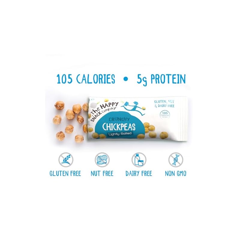 The Happy Snack Company Roasted Chickpeas Variety Pack 24 x 25g (Sea Salt & Balsamic Vinegar, Lime & Cracked Pepper, Lightly Salted). 5g Protein,110 Cals. Gluten, Nut & Dairy Free, Non-GMO, Vegan. - Image 5
