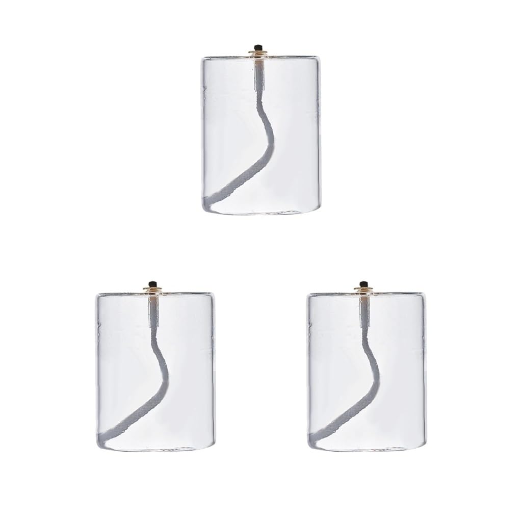 Juego de 3 velas de aceite de cristal transparente para decoración S