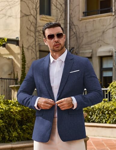 Vssjavun Blazer for Men Casual Suit Jackets Lightweight Sport Coat One Button Slim Fit Suits2