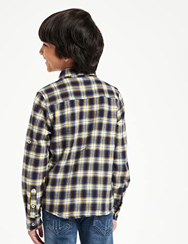 Image of Amazon Brand - Jam & Honey Boys 100% Cotton Printed Regular Fit Long Sleeve Shirt