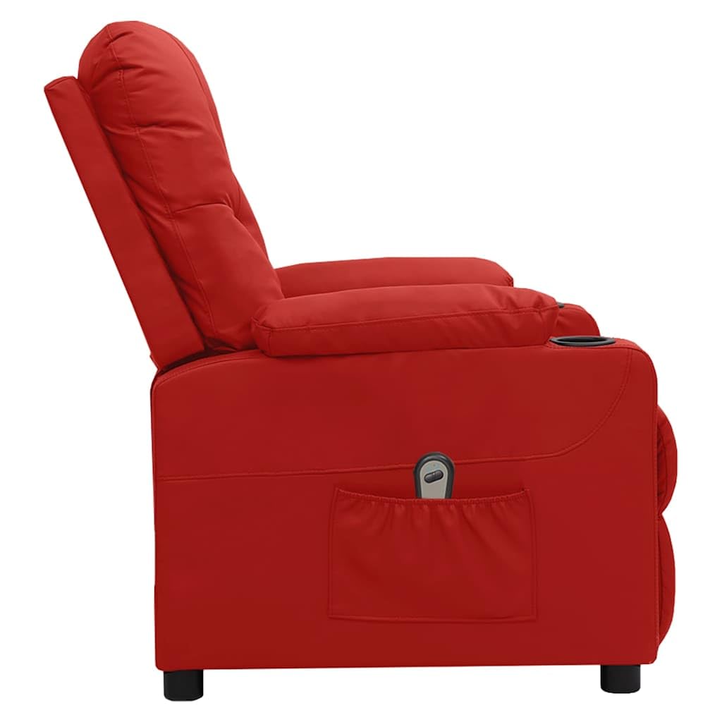Poltrona relax elettrica rosso vinaccia ecopelle con 3 posizioni