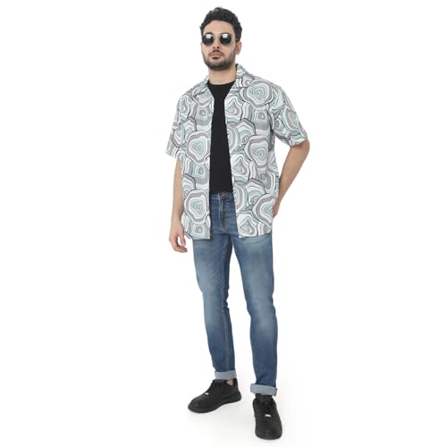 Image of Spykar Men's Relaxed Fit N /A Half Sleeve Printed Casual Shirts