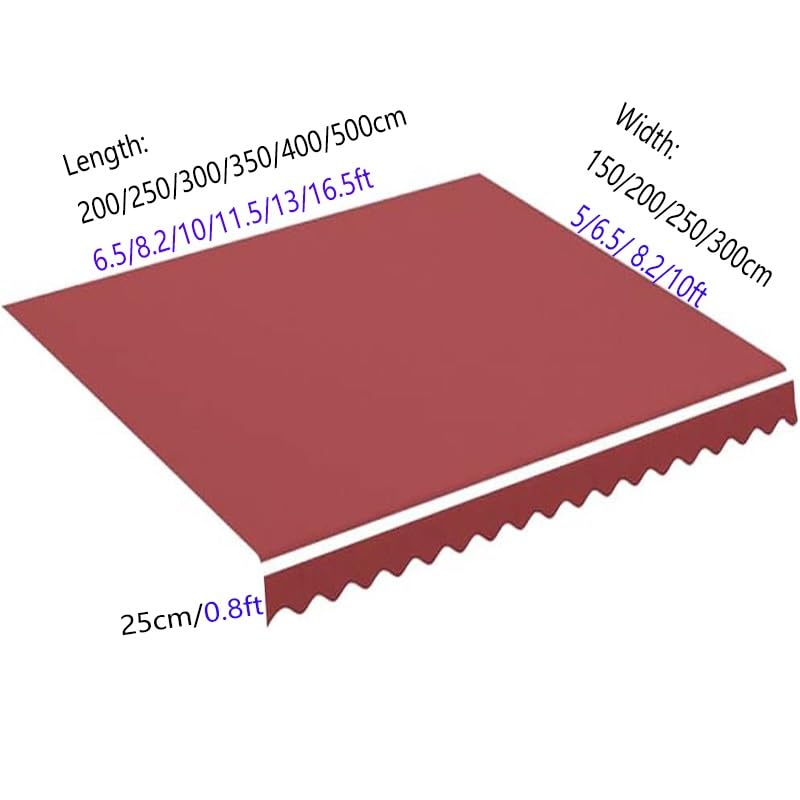 Parte Superior Dosel Lona Recambio para Patio, Tela De Repuesto para Toldo De Terraza Retráctil, Toldo De Lona para Balcón 2.5x2m 3x2m 4x2m(Camel,4x3m/13x10ft)