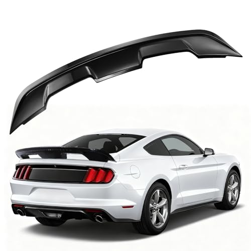 AAriguthel Rear Spoiler Wing Compatible with 2015-2023 2 Door Mustang Shelby GT350 GT500 Style Coupe Wing Mustang Spoiler W/Smoke Gurney Flap Wicker Bill (Glossy Black)