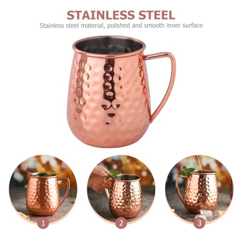 Taza de cerveza de acero inoxidable para cócteles con base antideslizante 4