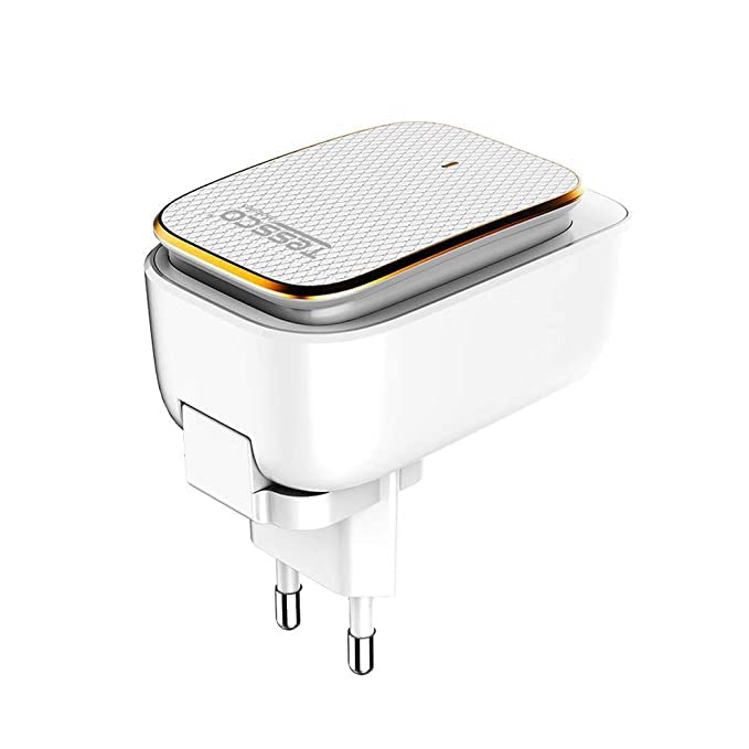 Image of 3 idea Imagine Create Print Tessco Bc-207 2 Ports Multi Wall USB Charger Plug (White)