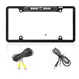 ナンバープレートフレームバックアップカメラ - 距離スケールライン内蔵 バックアップ パーキングリバースアシスト マリーングレード 防水 IP-67 調節可能なスリムバーカム ナイトビジョン 420 TVL解像度 - Pyle