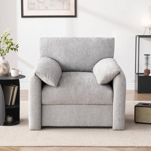 Image of Howjoe Accent Chair for Living Room, Oversized Reading Armchair, LightGray