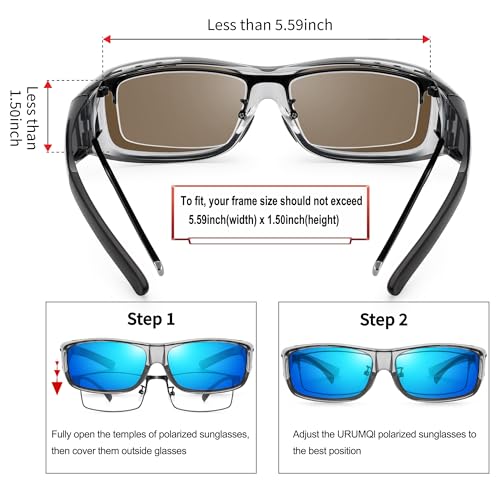 Image of URUMQI Polarized Sunglasses Fit Over Glasses for Men Women, Wraparound Sun Glasses UV400 Protection for Driving Fishing