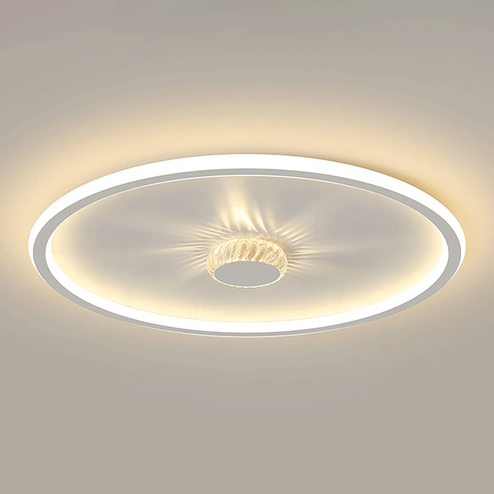 Plafonnier LED moderne rond ultra fin de 27W en métal blanc et acrylique