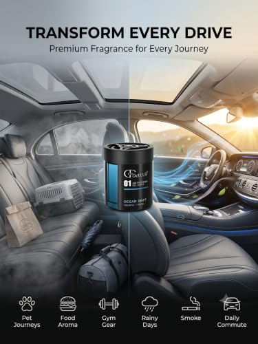 Image of Blue Aqua & Ocean Drift Gel Car Perfume | 140g Leakproof Air Freshener | Ocean Scent Car Perfume | Long-Lasting 35 Days | Premium Car Accessories | Aqua Car freshener | Pack of 2
