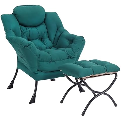 SESHINELL Lazy Chair with Folding Ottoman Cover