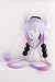 Anime Cosplay Wig Long Purple White Mixed Gradient Hair Synthetic Wigs+6 Balls+Horn+Tail