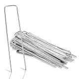 Vkechh 1000 picchetti di fissaggio in acciaio zincato, 150 mm x 25 mm, Ø 2,8 mm, clip da giardino per tele, tappeto erboso sintetico, tubi, tela antimalerba, 150 mm