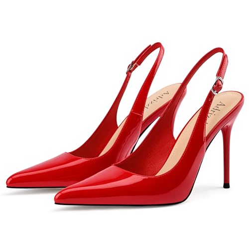 Image of Adrizzlein Slingback Heels for Women Stiletto High Heels Pumps