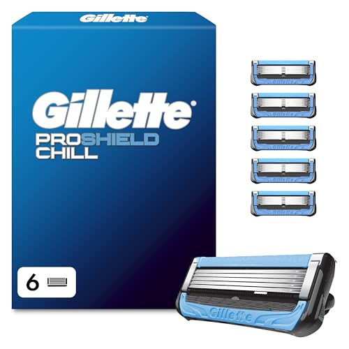 Gillette Proshield Chill Rasierklingen, 6 Original Ersatzklingen, Blau