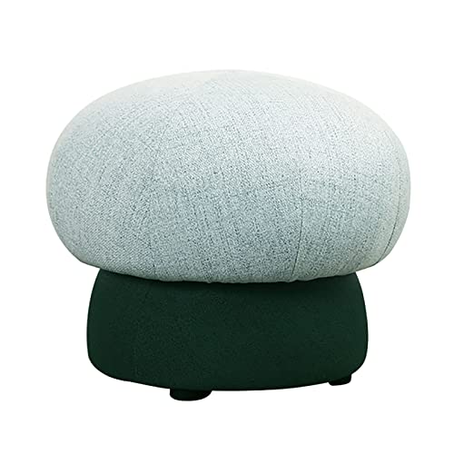 Repose-pieds en forme de champignon en lin rembourré de 44 cm pour salon