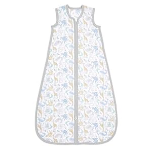 aden + anais™ Essentials katoenen mousseline-slaapzak, 1,0 TOG draagbare deken voor baby’s, kleurrijke patronen voor meisjes en jongens, slaapzak voor pasgeborenen van 100% katoen, 6-18 maanden, natuurlijke historie