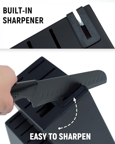 Knife Set, 15-Piece Kitchen Knife Set with Block and Built-in Sharpener - image 3