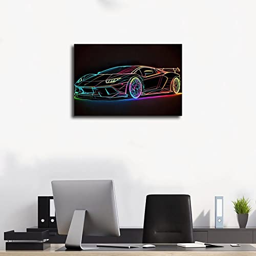 Supercar Poster Walls Canvas Racing Car Vintage Posters Wall Art For Boys Room Banner For Mancave Garage Bedroom Unframe-Style 12X18Inch(30X45Cm) #TOP2