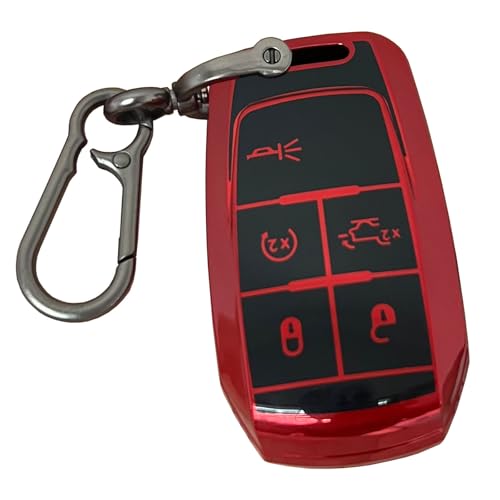 Coque de clé Ram 4500 au style bicolore noir et rouge pour votre quotidien en pick-up