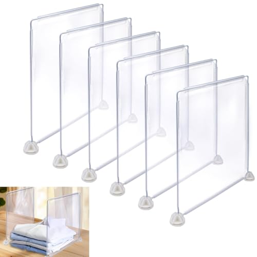 6 Pcs Detachable Shelf Dividers for Closet Organization