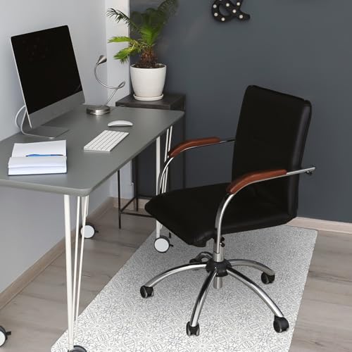 Tapis de chaise de bureau fleuri pour protéger le parquet de votre coin télétravail