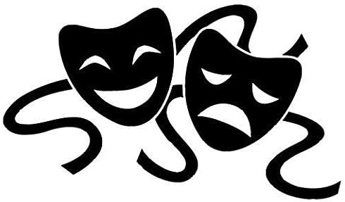 Máscaras de teatro dramático – Adhesivo gráfico – Auto, pared, portátil, celda, camión adhesivo para ventanas, coches, camiones