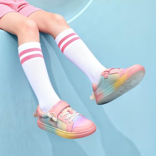 DREAM PAIRS Girls Sneakers School Shoes,Rainbow/Pink,7 Toddler - image 2