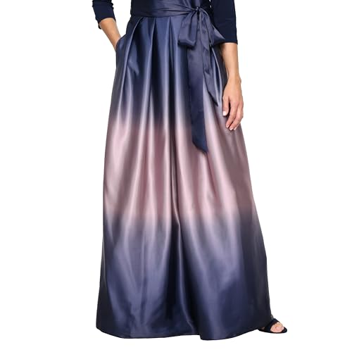 Image of S.L. Fashions Women's 3 /4 Sleeve Long Satin Mother of the Bride Dress with Pockets, Formal Party Gown