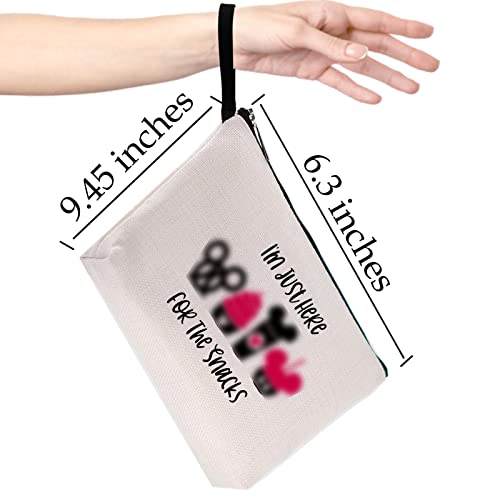 Hanamiya Na Snacks Bag for Travel, Funny Waterproof Makeup Bag, Washable, Reusable for Travel, Beach, Cute Toiletry Bags for Girls Teens Friends- I'm Just Here for The Snacks3