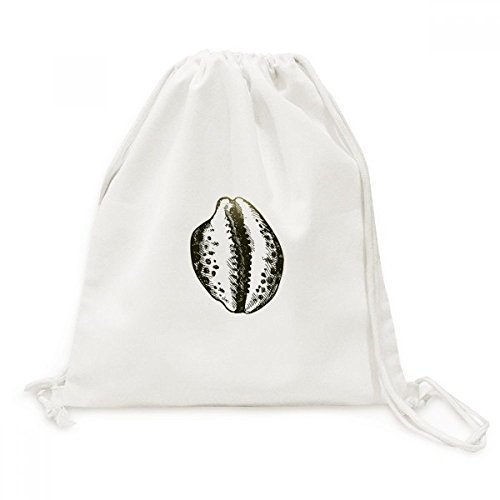 Toile drawstring backpack motif pétoncle noir pour voyage et sport