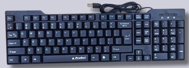 ProDot USB Wired Keyboard Feel with Rupees Symbol | Ergonomic, Spill Resistant Design | 104 Keys | 10M Key Life | 1 Year Warranty | Works with Windows, iOS, Linux by MAYANK Enterprises KARNAL